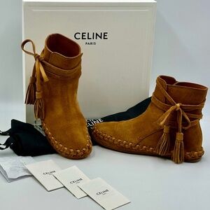 Celine Paris Suede Wrap-Around Moccasins WOMENS SZ IT 38 / US 8